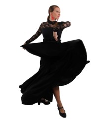 Flamenco Skirt High Waist, Model 8 Godet <b>Colour - Black , Size - L</b>