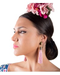 Flamenco Fringed Earrings <b>Colour - Pink, Size - L</b>