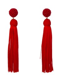 Flamenco Fringed Earrings - Flamenco accessories El Rocio <b>Colour - Red, Size - Unique</b>