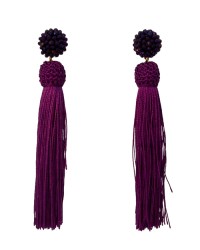 Flamenco Fringed Earrings - Flamenco accessories El Rocio <b>Colour - Purple, Size - Unique</b>