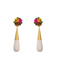 Teardrops Flamenco Earrings <b>Colour - White, Size - L</b>