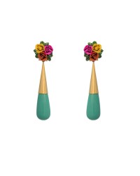 Teardrops Flamenco Earrings <b>Colour - Watter Greem, Size - L</b>