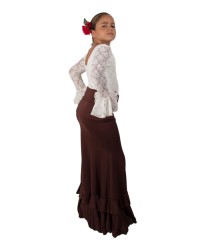 Girls Flamenco Dance Skirt, Model Salon <b>Colour - Brown, Size - 4</b>