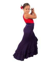 Girls Flamenco Dance Skirt, Model Salon <b>Colour - Purple, Size - 4</b>