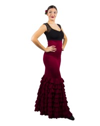 Women Flamenco Skirt - Mod Sol <b>Colour - Burgundy, Size - XS</b>