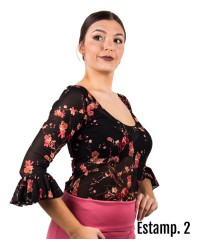 Flamenco Floral Top <b>Colour - Estamp. 2, Size - XS</b>