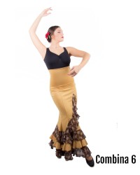  Flamenco Dance Skirt High - Estrella <b>Colour - Combina 6, Size - XS</b>