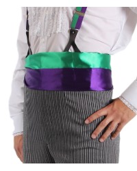 Famenco satin belt <b>Colour - Green/White, Size - S</b>