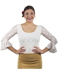 Lace flamenco top for woman <b>Colour - Beige, Size - XS</b>