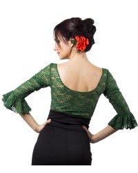 Lace Flamenco Top <b>Colour - Green, Size - XS</b>