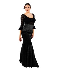 Velvet Flamenco Skirt in colours <b>Colour - Black , Size - 42</b>
