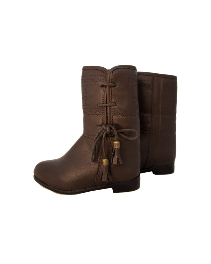 Privilegio Montgomery carne de vaca Flamenco Boots with cord For Children - El Rocio