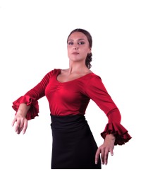 Flamenco dance top with ruching <b>Colour - Red, Size - XS</b>