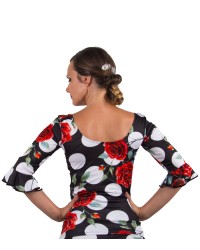 Flamenco Dance Top with roses <b>Colour - Unique, Size - 42</b>