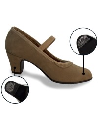 Flamenco Shoes Suede with Nails <b>Colour - Beige, Size - 34</b>