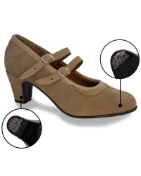 Suede Flamenco Shoes <b>Colour - Beige, Size - 25</b>