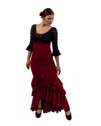 Flamenco skirt for woman - Model Taconeo <b>Colour - Burgundy, Size - XS</b>