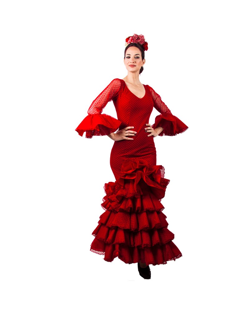 Flamenco dress 2021 model jaen red plumeri dress new trendy