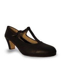 Flamenco Shoes for Dance <b>Colour - Black , Material - Leather, Size - 34</b>