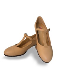 Flamenco Shoes for Dance <b>Colour - Beige, Material - Leather, Size - 34</b>