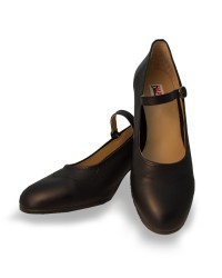 Flamenco Dancing Shoes <b>Colour - Black , Material - Leather, Size - 39</b>