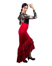 Flamenco skirt for woman - Model Taconeo <b>Colour - Red, Size - XS</b>