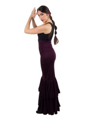 Flamenco Skirt for Woman - Fandango <b>Colour - Aubergine, Size - L</b>