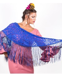 Spanish Flamenco Shawl <b>Colour - Azur, Size - L</b>