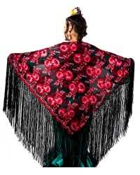 Manila Shawls <b>Colour - Red/Black, Size - L</b>