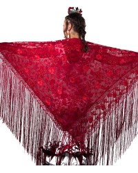 Manila Shawls <b>Colour - Red, Size - L</b>