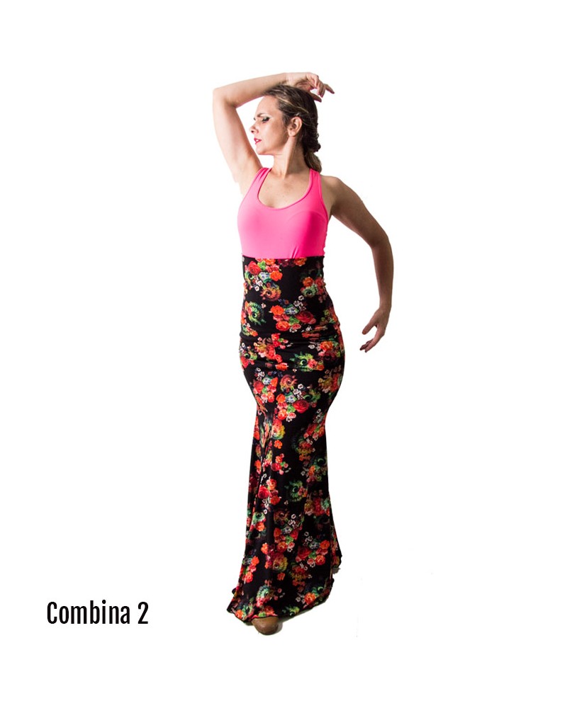 Flamenco Dance Skirt - Mod Carmen - Flower Printed