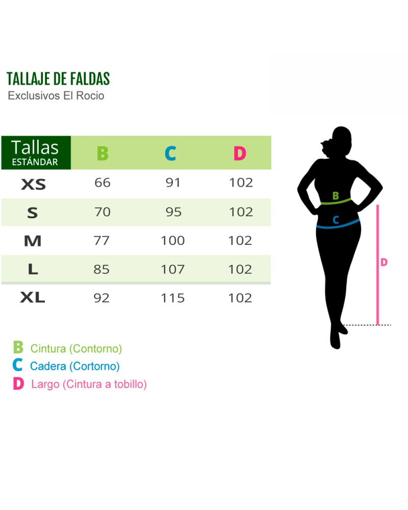 Flamenco Skirt High Waist, Model Sacromonte
