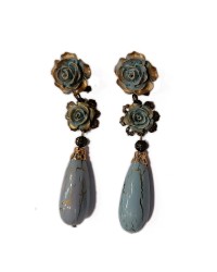 Flamenco earrings, Acorn model <b>Colour - Cyan, Size - L</b>
