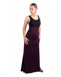 Flamenco Skirt High Waist, Model Sacromonte <b>Colour - Aubergine, Size - XS</b>