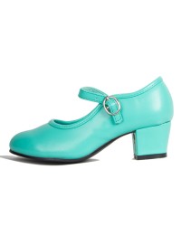 Flamenco Shoes for Girls <b>Colour - Lightseagreen, Size - 18</b>