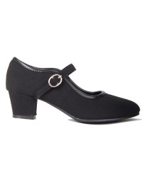 Canvas Flamenco Shoes <b>Colour - Black , Size - 23</b>