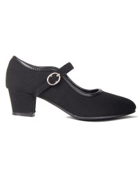 Canvas Flamenco Shoes <b>Colour - Black , Size - 16</b>