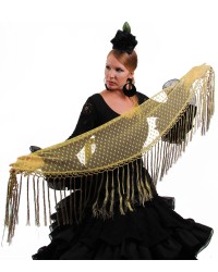 Flamenco Plumeti Shawl <b>Colour - Yellow, Size - L</b>