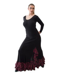 Woman's Flamenco Skirt - 7039 <b>Colour - Black/Red, Size - M</b>