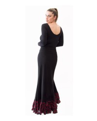 Woman's Flamenco Skirt - 7039 <b>Colour - Black/Red, Size - S</b>