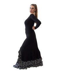 Woman's Flamenco Skirt - 7039 <b>Colour - Black/White, Size - XS</b>