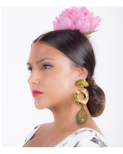 Flamenco Earrings with a Stone