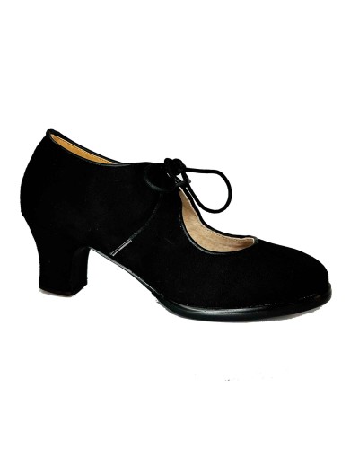 Suede Flamenco Shoes - Double Sole and Laces