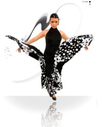 Flamenco costume plain and crepe fabrics <b>Colour - Picture, Size - 38</b>