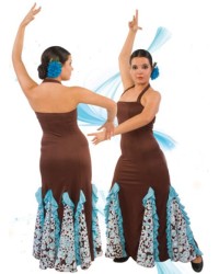 Flamenco costume dress with single stitch and single crepe <b>Colour - Mix, Size - 40</b>