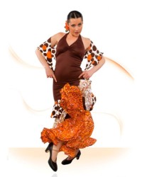 Flamenco Dancing costume E-4454 (knitting-crape) <b>Colour - Picture, Size - 38</b>