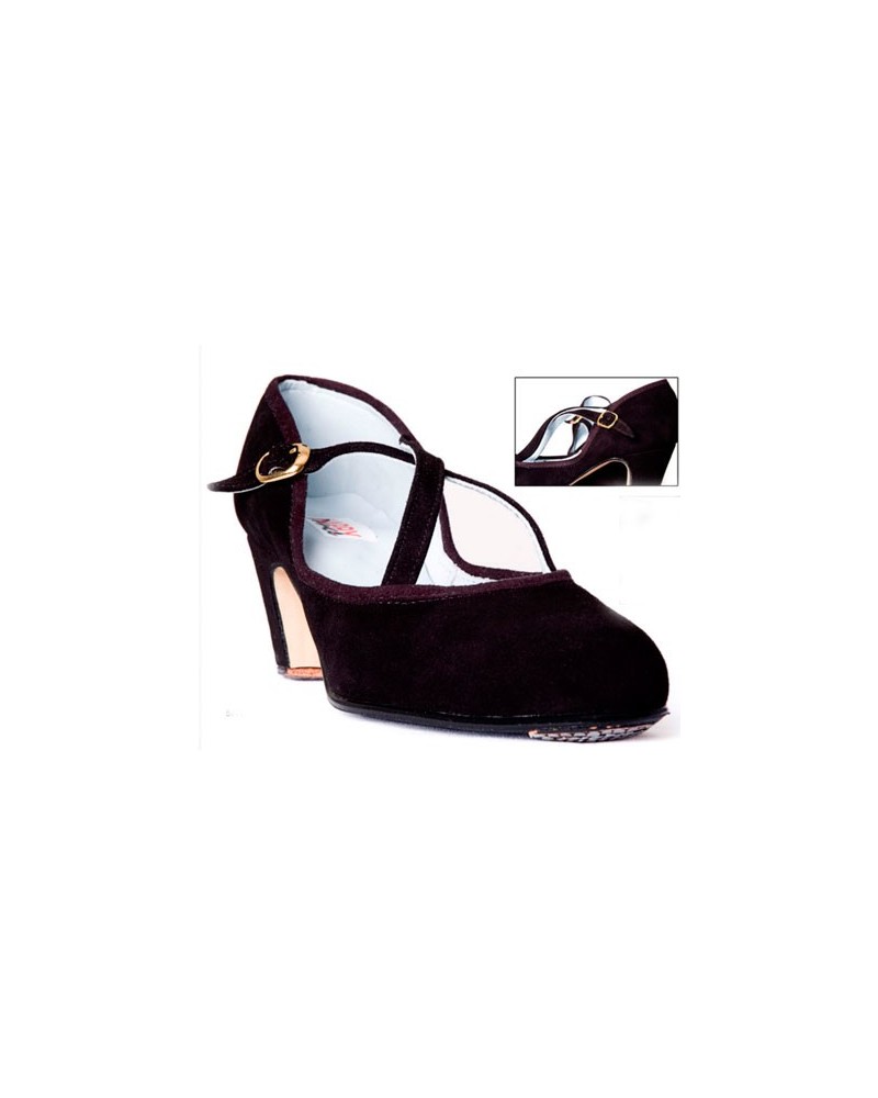 Buckskin Flamenco Shoes, Cross Strips