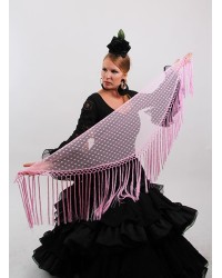 Flamenco Plumeti Shawl <b>Colour - Pink, Size - L</b>