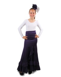 Girls Flamenco Dance Skirt, Model Salon <b>Colour - Purple, Size - 10</b>