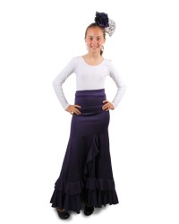 Girls Flamenco Dance Skirt, Model Salon <b>Colour - Purple, Size - 6</b>